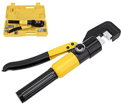 XYEJL 6T Hydraulische Presszange Crimpzange Kabelklemme 4-70 mm² Zange Kabelschuhe Zange, mit Tragetasche, für Kupfer/Aluminium-Klemmen
