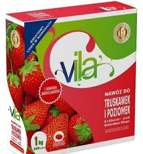 Stones Garden Vila Erdbeerdünger – Beerendünger & Obstdünger NPK 15-8-10 – Gartendünger für Erdbeeren, Früchte & Beerenpflanzen – Sorgt für reiche Ernte & aromatische Früchte 1 kg