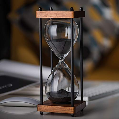 15 30 Minutes Wooden Large Hourglass Timer,black Sandglass Decoration,dining Room Living Room Closet Office Desk Bedroom Sand Clock Timer Creative Gift.