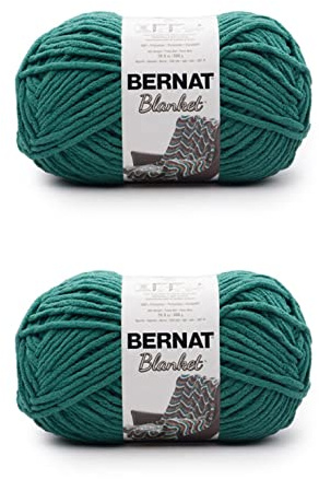 Bernat filt malakit garn – 2-pack med 300 g/10,5 oz – polyester – 6 superskrymmande – 220 meter – stickning/virkning
