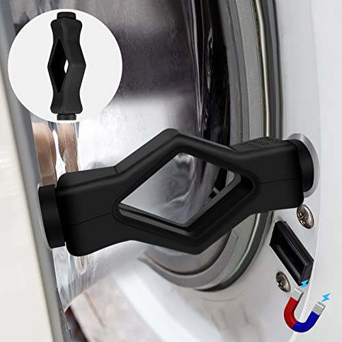 Washer Door Prop, Front Load Washer Door Prop Washing Machine Door Prop Magnetic with 3 Adhesive Metal Catch, Washer Door Stopper Holder Can Helps Your Washer Dry to Prevent Odors