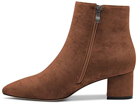 Castamere Donna Chunky Blocco Basso Gattini Tacco Heel Chiusa a Punta Stivaletti Slip-on Cerniera Ufficio Classico Dress Stivali