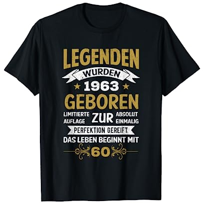 60. Geburtstag Mann Frau 60 Jahre 1963 Lustig Geschenk T-Shirt