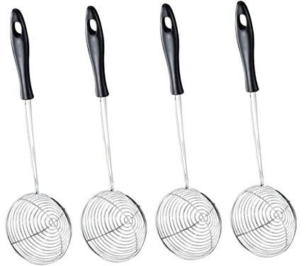 Angoily 4pcs Stainless Steel Hot-Pot Colander Noodle Sieve Strainer Kitchen Gadgets for Home Food Filtering