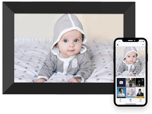 Apofial Digital Picture Frame 10.1 Inch WiFi Digital Photo Frame,1280 * 800 HD IPS Touch Screen Smart Cloud Photo Frame, to Share Photos Or Videos Remotely Via APP Email (Black)