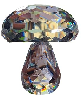 HXSCOO Kristall-Pilz-Figur, Ornament, Glas, Obst, Briefbeschwerer, Basteln, Tischdekoration, Dame, Kinder, Geschenk mit Geschenkbox (Color : Big Clear)