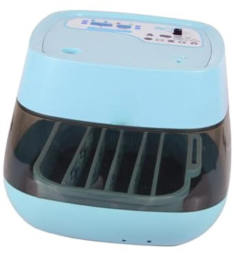 Colcolo 16 Eier-Inkubator, LED-Ei-Kerzenleuchte, Temperaturregelung, langlebige Geflügel-Brutmaschine, Hühner-, Wachteleier-Inkubator für Ente, Blau