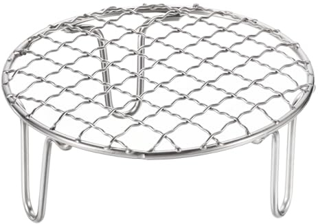 sourcing map Round Cooking Rack 5-inch Stainless Steel Cross Wire Barbecue Grill Net with 50mm Legs for Cooking Baking Steaming BBQ