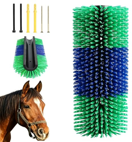 Domigard Kratzbürste für Nutztiere, große Universal-Kratzbürste für Pferde, Kuh, Nutztier-Massagebürsten für Pferde, Ziegen, Schafe, Rinderrücken, Kratzen von Juckreiz (Grün, 1 Stück)