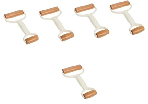 PRETYZOOM 5pcs Double-Ended Rolling Pin for Pizza Dough Baking Roller Holder Non-Stick Dough Roller Tool Washable Pastry Wheel Kitchen Cooking Baking Tools