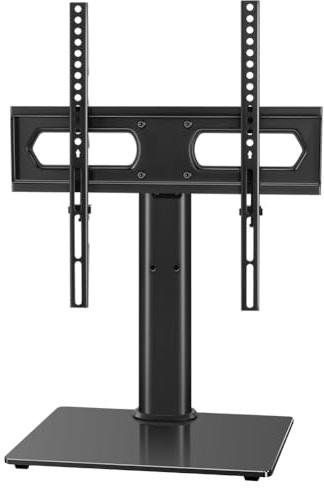 KKTONER TV Ständer Fernseher Standfuss für 23-60 Zoll ±35° drehbar | höhenverstellbar Flach & Curved Fernseher Stabile Base Metall Stabil und langlebig hält bis 35 kg