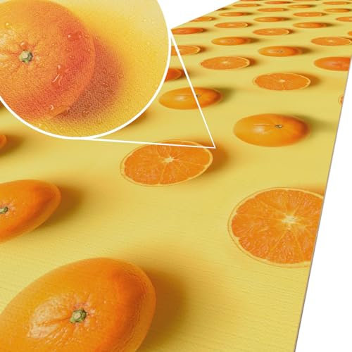 ANRO Küchenläufer Küchenteppich rutschfest Teppich Läufer Küche pflegleicht Teppichläufer Flur abwaschbar 100 x 52 cm Orangen