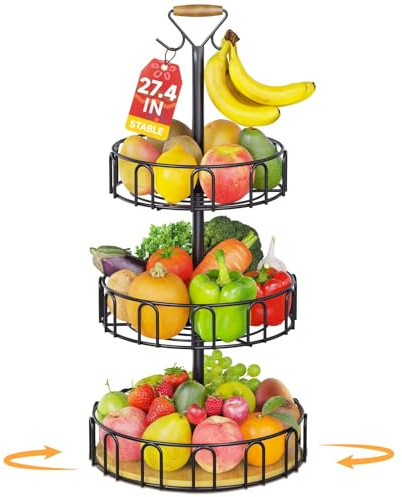 PouHenier.jh 3 Etagere Große Obstschale Gemüsekorb für Küchenarbeitsplatte