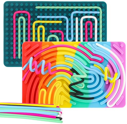 XIAPIA Sensorik Spielzeug Silikon Activity Board 2STK Reisespiele | Stressabbau & Förderung bei ADHS, Autismus & Angst für Kinder Erwachsene, Busy Board für Junge und Mädchen ab 3 Jahre
