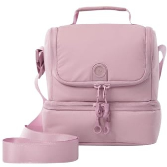 TOTTO - Bolsa Térmica Porta Alimentos 6 L, Modelo Quipi, 21.5 x 20 x 14 cm, Bolsa Comida Trabajo con Tupper, Bolsillo Auxiliar, Asa y Correa Ajustable, Pasador Mochila Ruedas, Color Keepsake Lilac