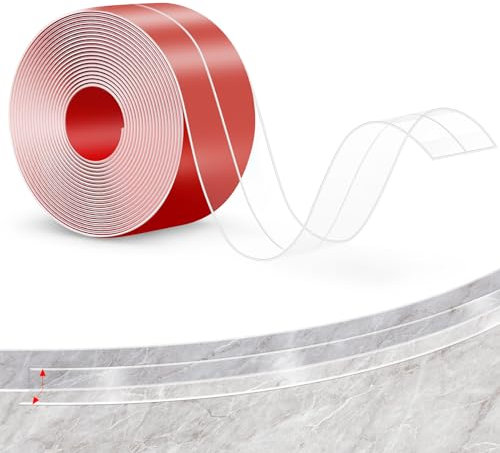 Yalisite Dichtband Selbstklebend Wasserdicht, Dichtband Dusche, Fugendichtband, Bad, Küche, Anti-Schimmel, Abdichtungen. (Transparent, 5m*3.8cm)