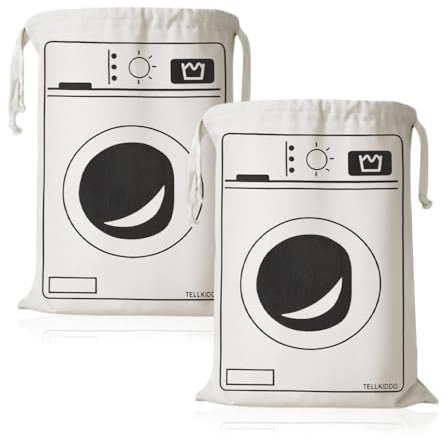 YZROHYI 2 Pezzi Sacco Biancheria Sporca Cotone,Sacchetti Cotone Vestiti,Sacco Stoffa con Coulisse,Sacchetto Biancheria Sporca Camper,Sacchetti Portabiancheria,Sacchetto di Immagazzinaggio Vestiti