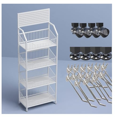 IBOWZ Cestino Frutta e Verdura, Rack Ispessito Migliorato con 15 Ganci, 4 Ruote - Design Stabile