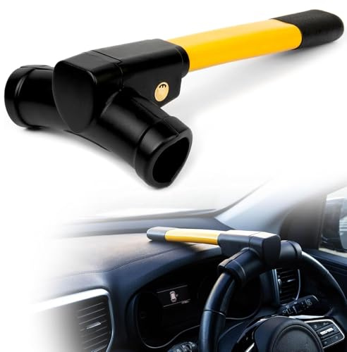 SDFSDEPIE Serrure de Volant pour Renault KOLEOS Megane Logan, Barre Bloque Volant Dispositif Antivol Canne T avec 2 Clés Ajustement Accessoire Voiture