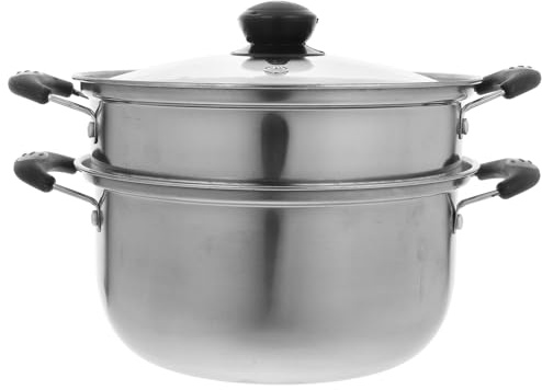 TIDTALEO Pentola in Acciaio Inossidabile 5 Litri Vaporiera Pentola per a Compatibile Induzione per Uso