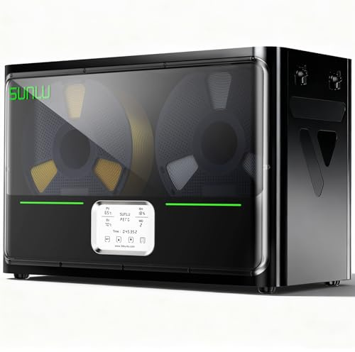 SUNLU Essiccatore a filamento ufficiale S4, capacità di 4 bobine, riscaldamento efficiente a 70 ℃, disidratatore a filamento 3D PTC da 350 W, compatibile con filamento in nylon TPU PLA PETG ABS 1,75