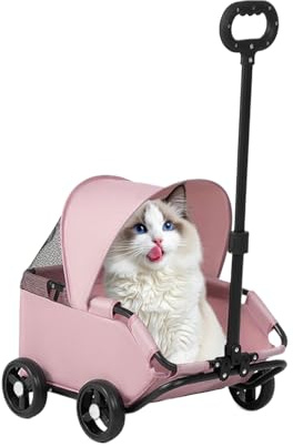 Hundewagen - Zusammenklappbarer Hundewagen Katzenwagen,Bis 7 Kg Katzen Welpen Transportwagen Für Spaziergang Einkaufszentrum Park Tierarzt Besuche Garten - Für Outdoor-Abenteuer Spaziergänge Park Und