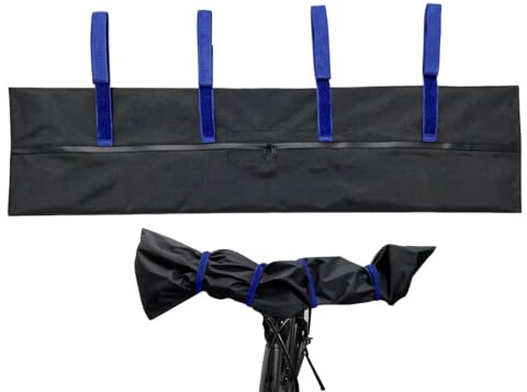 2er Set Fahrradlenker Schutzhülle Wasserdicht - 300D Oxford Transportschutz für E-Bike & MTBs - 91x23cm Lenkerhaube für Fahrradträger & Heckträger - Schwarz