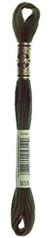 DMC 117-935 6 Strand Embroidery Cotton Floss, Dark Avocado Green, 8.7-Yard
