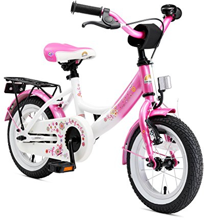 BIKESTAR Kinderfahrrad für Mädchen ab 3-4 Jahre | 12 Zoll Kinderrad Classic | Fahrrad für Kinder Pink & Weiß | Risikofrei Testen