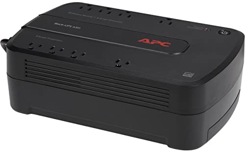 APC Back-UPS 650VA / 390W Battery Backup & Surge Protector, 8 Outlets, RJ45 Ethernet Protection, BE650G1 Uninterruptible Power Supply for Computers, Wireless Routers, and Home Office Electronics