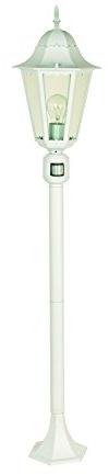 LUTEC 11333 LJ-PIR WH A++ to E, Wegeleuchte, Aluminium, E27, weiß, 122 x 23,5 x 122 cm