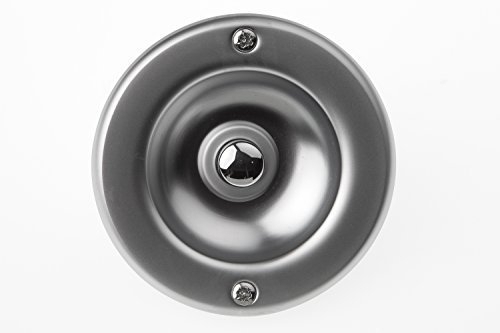 HUBER Unterputz Klingeltaster 1-fach aus Messing rund - Türklingelknopf - Haustürklingel Unterputz aus Messing - Klingelschalter, Klingel, chrom matt