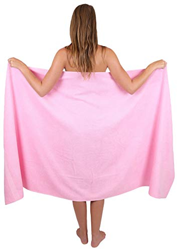 Betz Badetuch XXL 100x200 cm 100% Baumwolle – Weiches Frottee Saunatuch & Strandtuch – Pflegeleicht & saugstark – Palermo Serie – Farbe Rosé