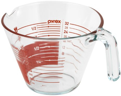 Pyrex 4-Cup Glass Measuring Cup, Read From Above Graphics by Pyrex