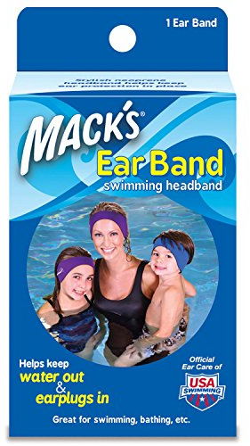 Mack's Ear Band Swimming Headband, Blue/ Purple (Pack of 2)