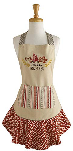 DII Damen Herbst & Thanksgiving Küchenschürze, verstellbare lange Taillenbänder, Versammlung