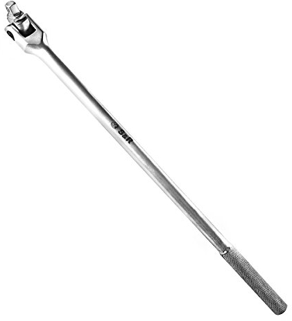 S&R Gelenkgriff Drehgriff 1/2, 600mm Ø 16 mm INDUSTRIE QUALITÄT Schiebegriff mit Gelenk, Extra Belastbar für Stecknüsse, Steckgriff Bruchfest, mattiert