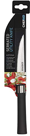 Chef Aid 4.5 Inch Stainless Steel Serrated Knife, 12 cm – Soft Grip Handle, Ideal for Slicing Breads, Cakes, and More