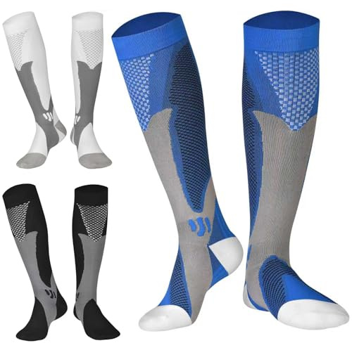 Calcetines de Compresión (3 pares) para Hombres Circulación 20-30 mmhg Medias de Compresión Médicas Mujeres Enfermería