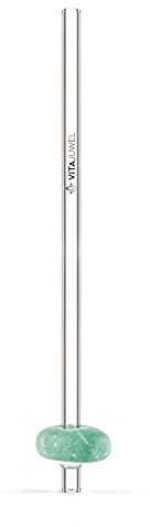 VitaJuwel Crystal Straw | Aventurin - Strohhalm aus Glas mit Wasserstein für Unbeschwertheit, Entspannung & Seelenfrieden