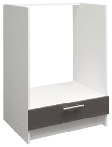 JD Greta Kitchen Base Oven Cabinet – 600mm – Base Kitchen Oven Unit (Without Worktop) - Dark Grey (Anthracite) Matt