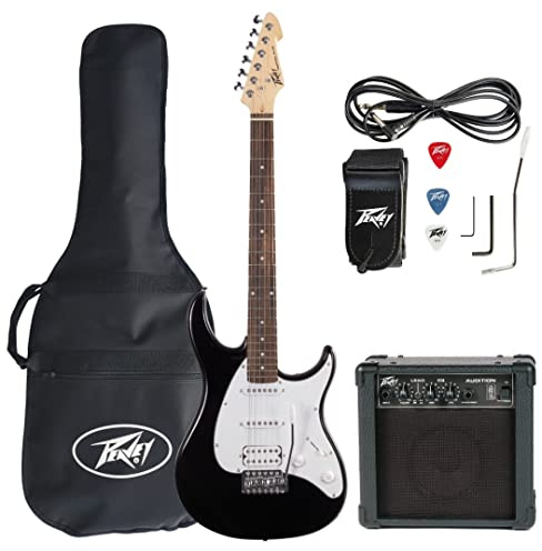 Peavey Raptor Plus HSS JR Stage Pack Black Electric Guitar Starter Pack incl. Amplifier and Accessories