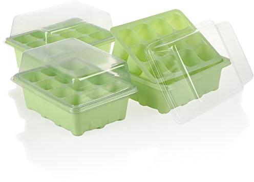 com-four® 3X Anzucht-Set für die Anzucht von kleinen Pflanzen, Für Blumen | Obst und auch Gemüse