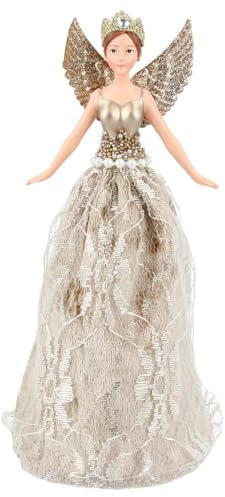 Gisela Graham Weihnachtsbaumschmuck Lux Gold Spitze Baumspitze Fee klein
