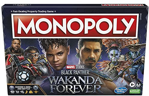 Hasbro Gaming Monopoly: Marvel Studios' Black Panther: Wakanda Forever Edition Board Game for Families and Kids Ages 8+, Game for 2-6 Players