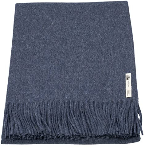 Alpaka Decke Überwurf Peruanischer Alpaka Wolldecke - Classic Blau