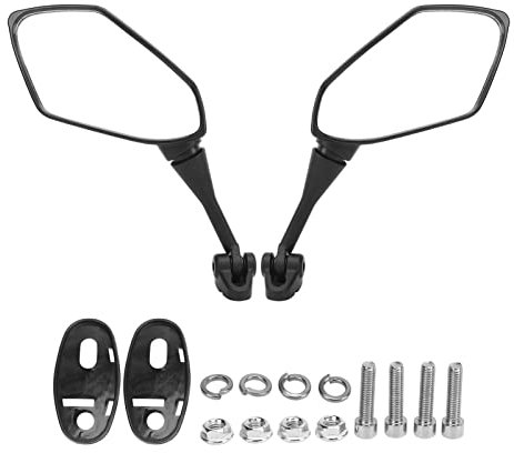 Dioche Motorcycle Handlebar Mirrors, 1 Pair Motorcycle Rear Mirror Adjustable Black Handlebar Side Mirror Replacement For HYOSUNG GT125R GT250R GT650R GT650S