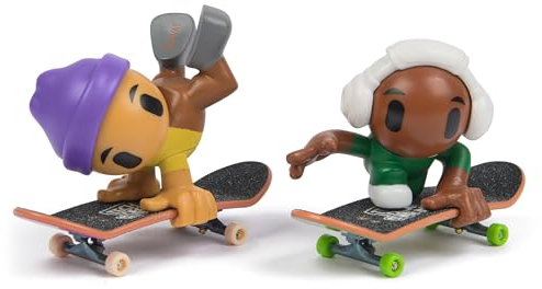 Tech Deck Sk8 Crew, 2er-Set: 2 Fingerboards jeweils mit Cooler Skater-Figur, Figuren abnehmbar und kompatibel mit Anderen Fingerboards, ab 5 Jahren (Sortiert, Zufallsauswahl)
