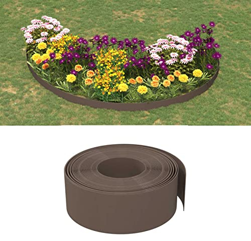 Rasenkanten 3 STK. Braun 10 m 20 cm Polyethylen, Chaduof Beetumrandung, Rasen Rakel, Rasenabgrenzung, Lawn Egde, Rasenkantenband