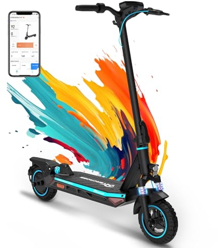EVERCROSS A1 E Scooter mit Straßenzulassung, 10'' Faltbarer Offroad Vakuumreifen Electric Scooter ABE, 15,3AH Batterie, 55-70 KM, 500W Motor, Elektroroller Erwachsene mit App & LED Display
